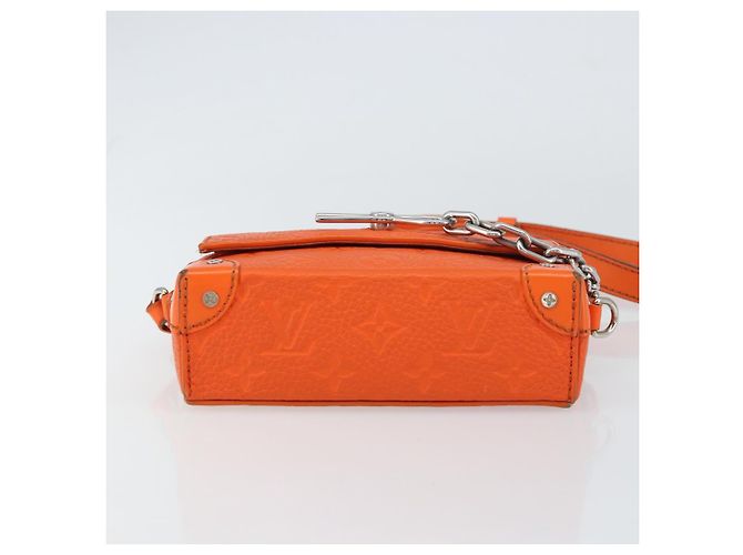 LOUIS VUITTON Taurillon Clemence Steamer Bolsa Cartera Usable Naranja Auth 156540 - vista 5