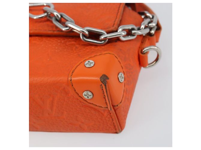 LOUIS VUITTON Taurillon Clemence Steamer Bolsa Cartera Usable Naranja Auth 156540 - vista 8