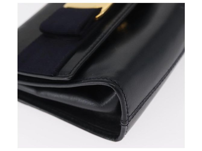 Borsa a Spalla Salvatore Ferragamo in Pelle Blu Navy Oro Auth 156321 D'oro - vista 14
