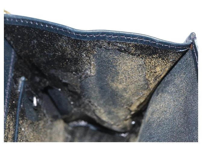 Borsa a Spalla Salvatore Ferragamo in Pelle Blu Navy Oro Auth 156321 D'oro - vista 19