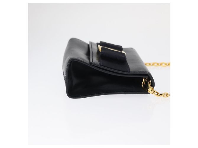 Borsa a Spalla Salvatore Ferragamo in Pelle Blu Navy Oro Auth 156321 D'oro - vista 3