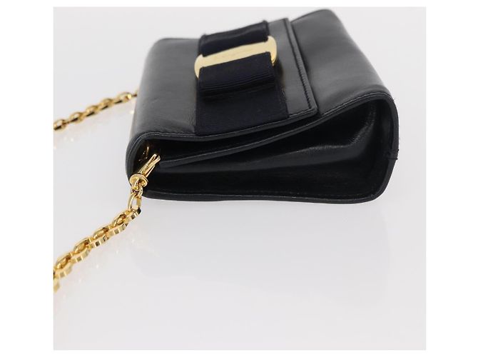 Borsa a Spalla Salvatore Ferragamo in Pelle Blu Navy Oro Auth 156321 D'oro - vista 4