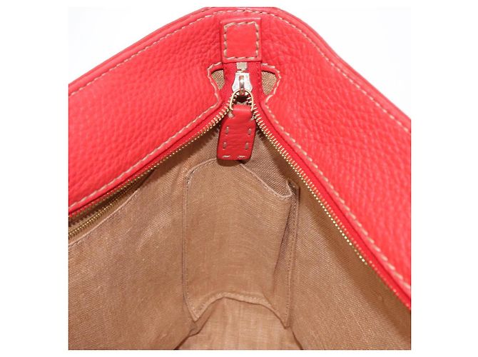 Fendi Borsa Tote Celeria in pelle rossa e oro Auth ka885 Rosso D'oro - vista 20