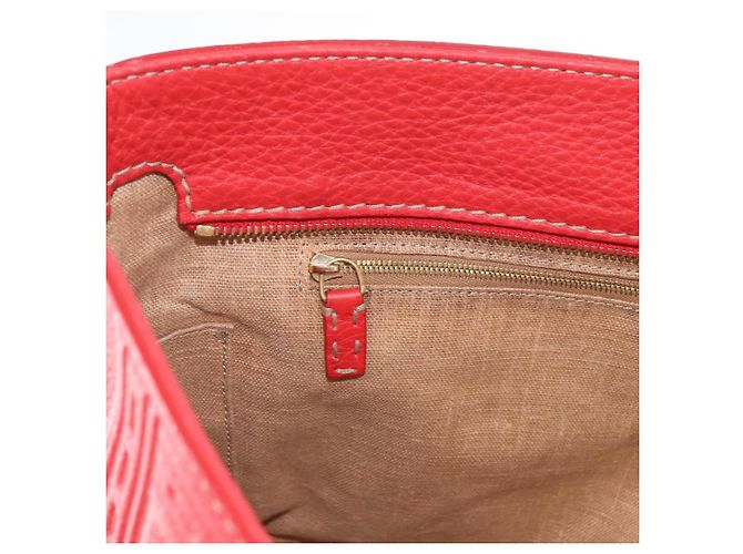 Fendi Borsa Tote Celeria in pelle rossa e oro Auth ka885 Rosso D'oro - vista 22
