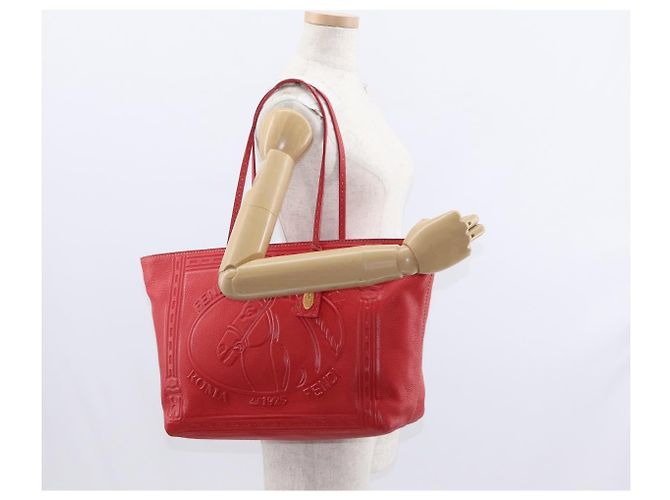 Fendi Borsa Tote Celeria in pelle rossa e oro Auth ka885 Rosso D'oro - vista 24
