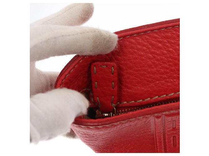 Fendi Borsa Tote Celeria in pelle rossa e oro Auth ka885 Rosso D'oro - vista 9