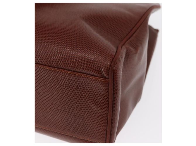 Bolsa Tote Vala de Couro Marrom e Ouro Auth BA8853 da Salvatore Ferragamo - vista 16