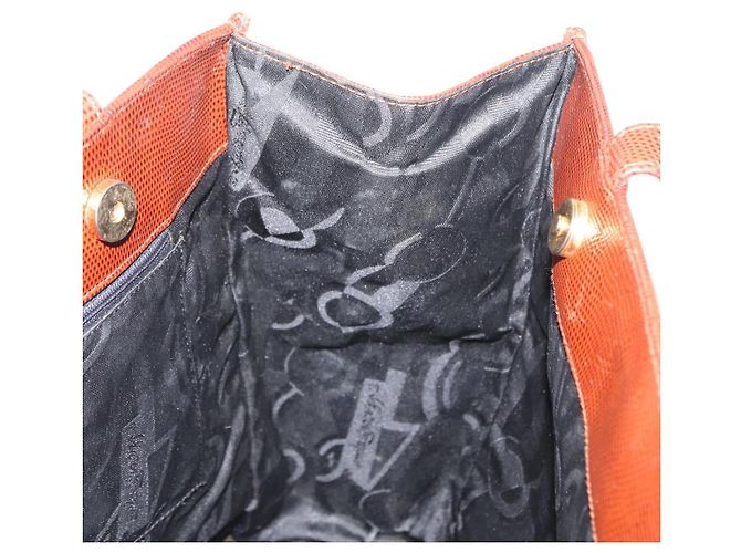 Bolsa Tote Vala de Couro Marrom e Ouro Auth BA8853 da Salvatore Ferragamo - vista 17