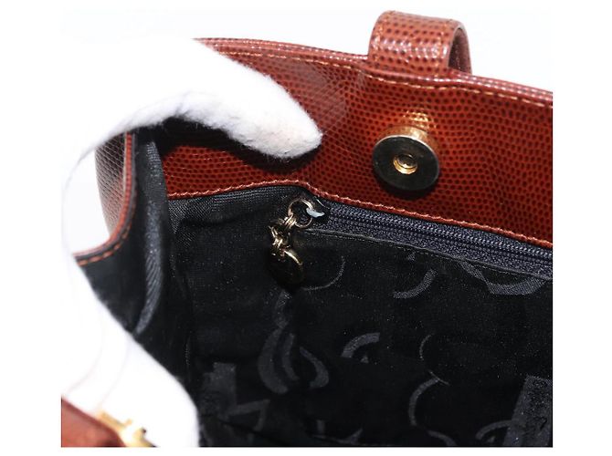 Bolsa Tote Vala de Couro Marrom e Ouro Auth BA8853 da Salvatore Ferragamo - vista 19