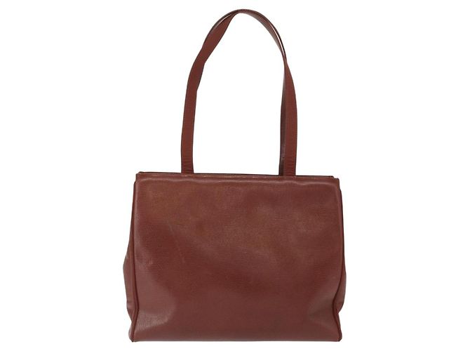 Bolsa Tote Vala de Couro Marrom e Ouro Auth BA8853 da Salvatore Ferragamo - vista 2