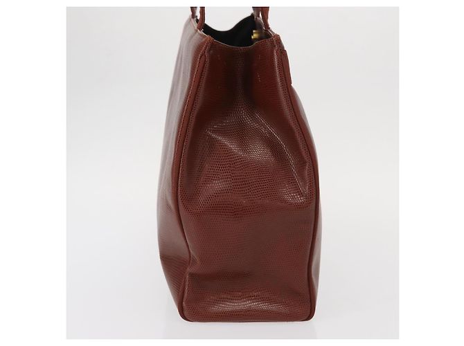 Bolsa Tote Vala de Couro Marrom e Ouro Auth BA8853 da Salvatore Ferragamo - vista 4