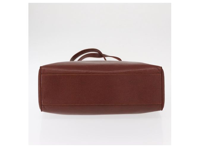 Bolsa Tote Vala de Couro Marrom e Ouro Auth BA8853 da Salvatore Ferragamo - vista 5