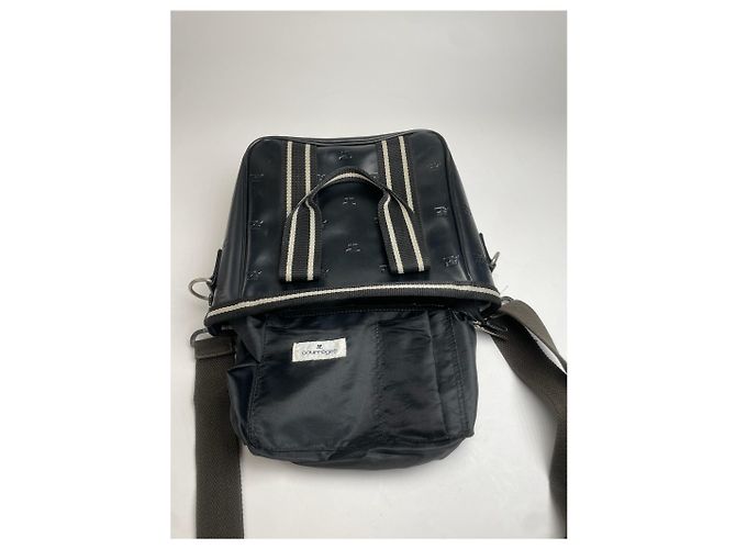 Vintage Courreges Paris 2-Wege Monogramm Handtasche Schwarz Weiß - Ansicht 2