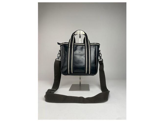 Vintage Courreges Paris 2-Wege Monogramm Handtasche Schwarz Weiß - Ansicht 3