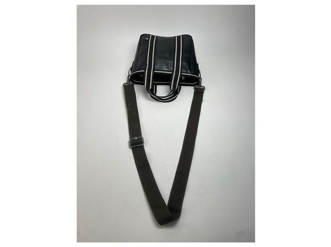 Vintage Courreges Paris 2-Wege Monogramm Handtasche Schwarz Weiß - Ansicht 7