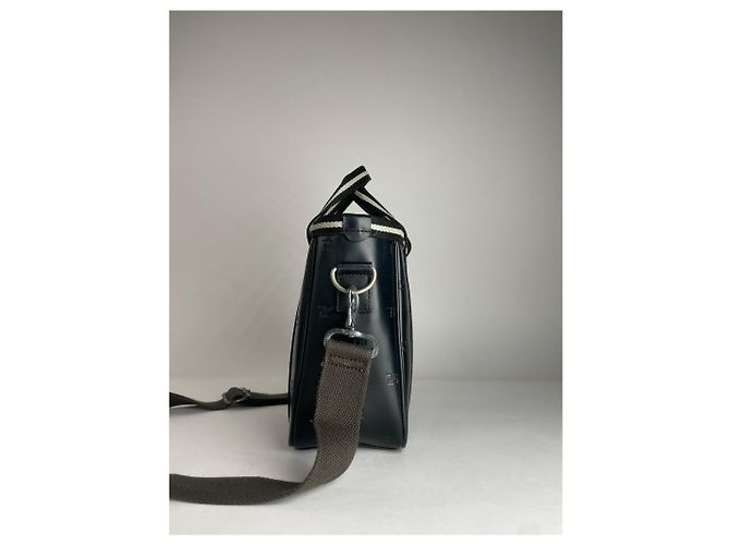 Vintage Courreges Paris 2-Wege Monogramm Handtasche Schwarz Weiß - Ansicht 8