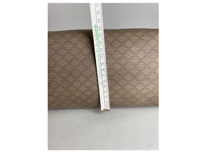 Triomphe Céline Vintage Celine Leder Monogramm Handtasche Beige Braun - Ansicht 2