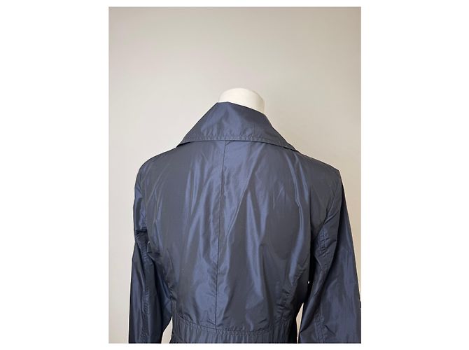 Vintage Courreges Polyester Kurzmantel Marineblau 38/M - Ansicht 14