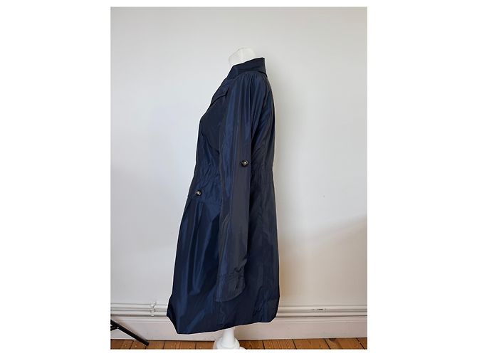 Vintage Courreges Polyester Kurzmantel Marineblau 38/M - Ansicht 2