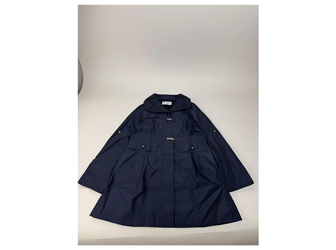 Vintage Courreges Polyester Kurzmantel Marineblau 38/M - Ansicht 4