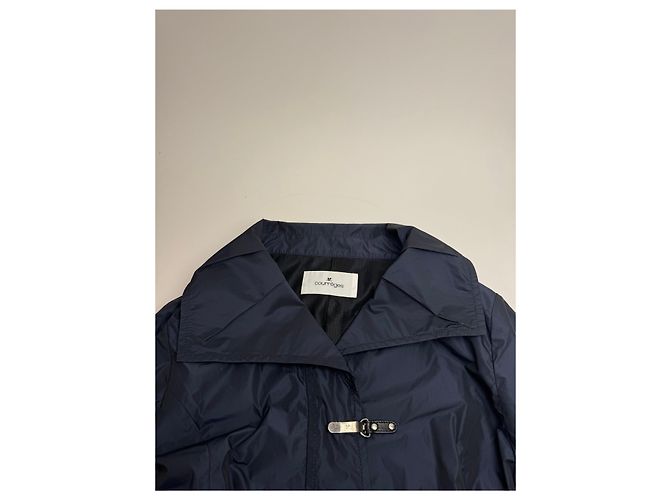Vintage Courreges Polyester Kurzmantel Marineblau 38/M - Ansicht 6