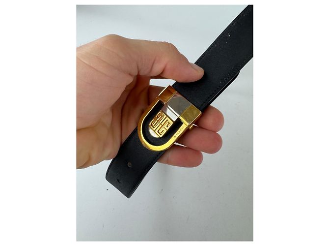 Cintura in pelle vintage Givenchy nera Nero - vista 3