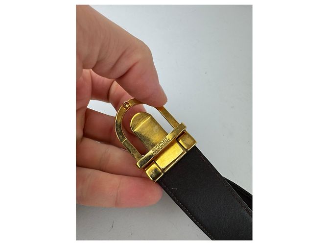 Cintura in pelle vintage Givenchy nera Nero - vista 5