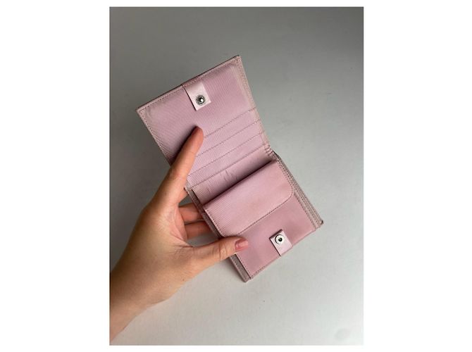 Vintage Dior Leather Polyester Wallet Purple pink - view 7