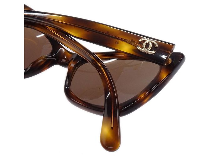 Occhiali da sole CHANEL Logo in plastica Marrone - vista 5
