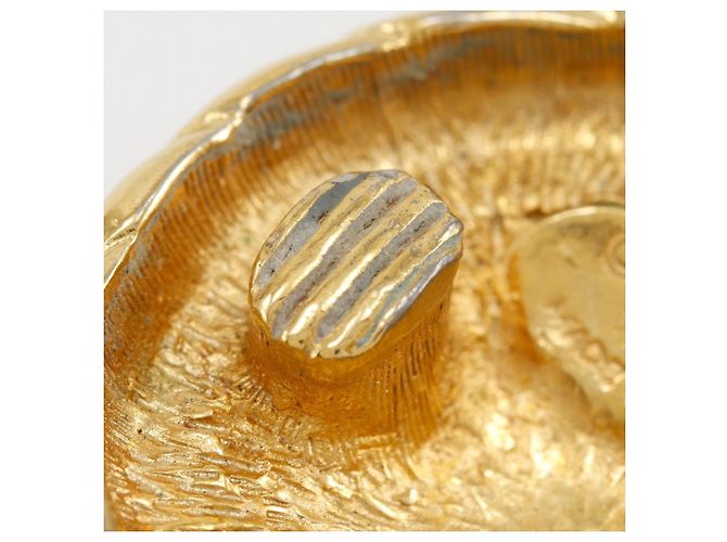 Vintage Gold Plated Clip Ohrringe von Chanel Coco Golden - Ansicht 11