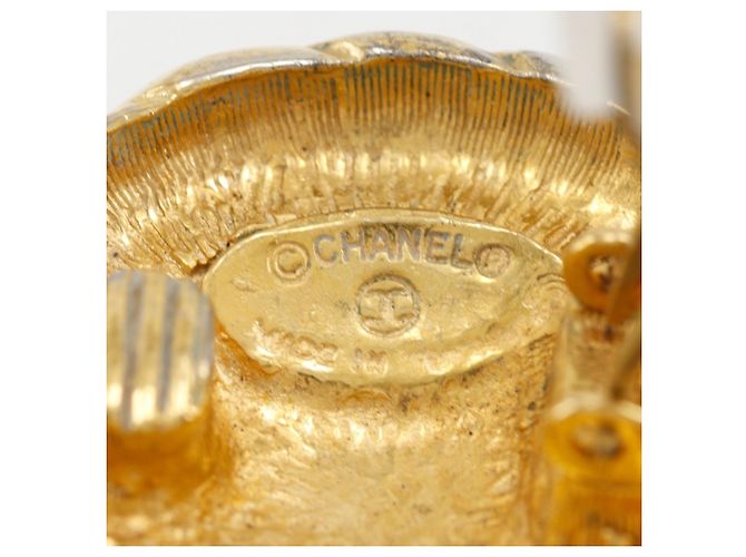 Vintage Gold Plated Clip Ohrringe von Chanel Coco Golden - Ansicht 13