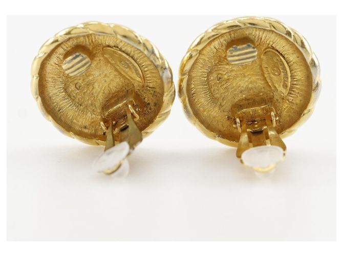 Vintage Gold Plated Clip Ohrringe von Chanel Coco Golden - Ansicht 4