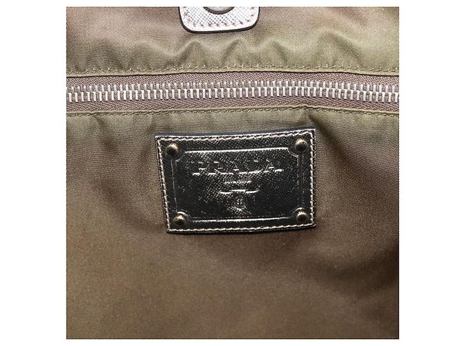 PRADA Borsa a mano in nylon khaki oro Auth 159131 D'oro Cachi - vista 10