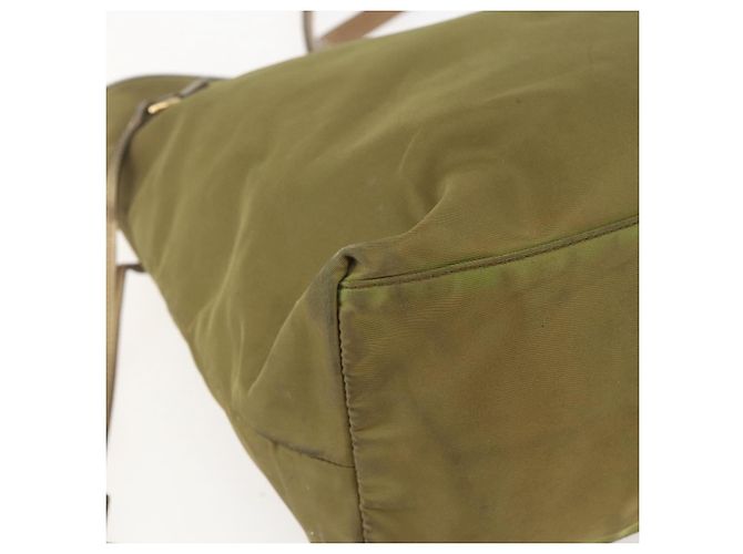 PRADA Borsa a mano in nylon khaki oro Auth 159131 D'oro Cachi - vista 14
