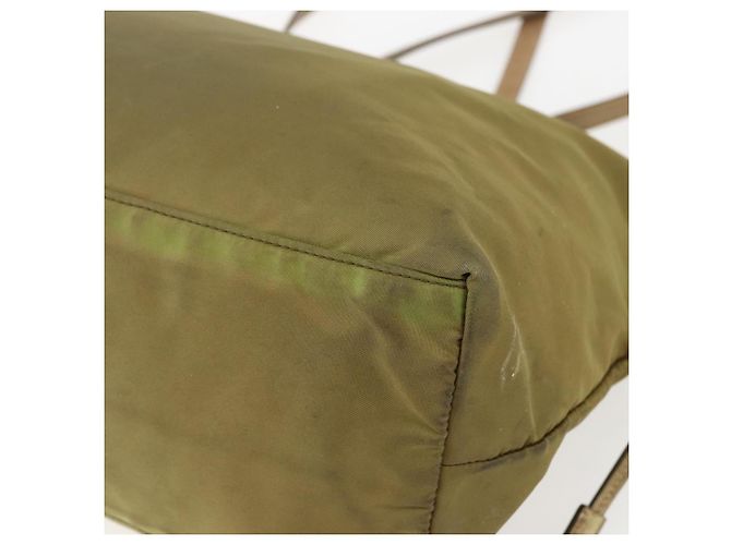 PRADA Borsa a mano in nylon khaki oro Auth 159131 D'oro Cachi - vista 15