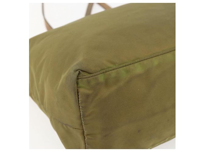 PRADA Borsa a mano in nylon khaki oro Auth 159131 D'oro Cachi - vista 16