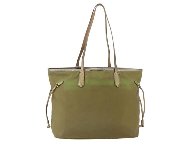PRADA Borsa a mano in nylon khaki oro Auth 159131 D'oro Cachi - vista 2