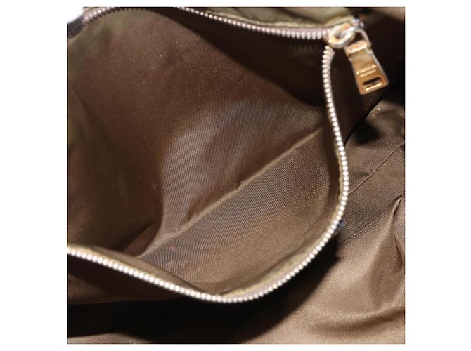 PRADA Borsa a mano in nylon khaki oro Auth 159131 D'oro Cachi - vista 21