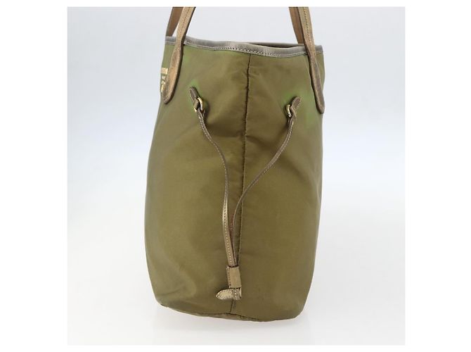 PRADA Borsa a mano in nylon khaki oro Auth 159131 D'oro Cachi - vista 4