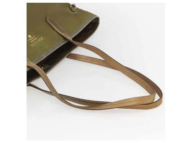 PRADA Borsa a mano in nylon khaki oro Auth 159131 D'oro Cachi - vista 7