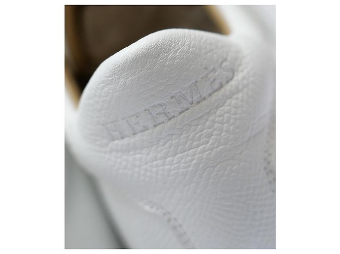 Sneakers Boomerang Hermès in pelle Epsom bianca Bianco - vista 5
