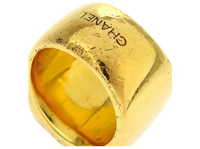 Chanel Vintage Square CC Ring Resin Golden - view 4