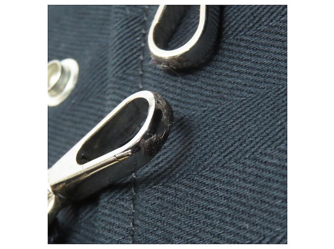 Hermès Valparaiso Long MM Canvas Handtasche Schwarz - Ansicht 10