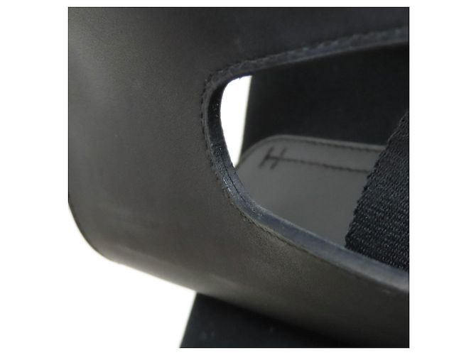 Hermès Valparaiso Long MM Canvas Handtasche Schwarz - Ansicht 13