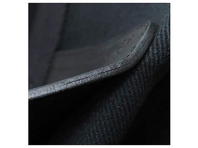 Hermès Valparaiso Long MM Canvas Handtasche Schwarz - Ansicht 14