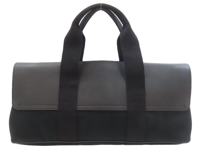 Hermès Valparaiso Long MM Canvas Handtasche Schwarz - Ansicht 2