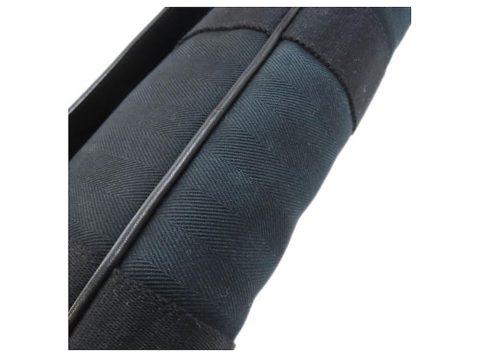 Hermès Valparaiso Long MM Canvas Handtasche Schwarz - Ansicht 20