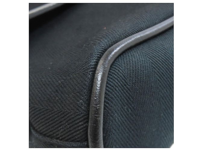 Hermès Valparaiso Long MM Canvas Handtasche Schwarz - Ansicht 22