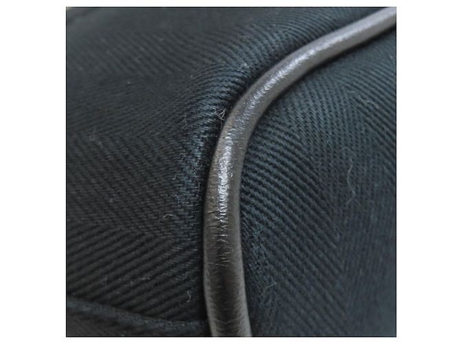 Hermès Valparaiso Long MM Canvas Handtasche Schwarz - Ansicht 24