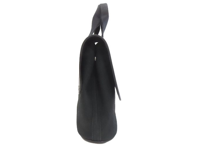 Hermès Valparaiso Long MM Canvas Handtasche Schwarz - Ansicht 3